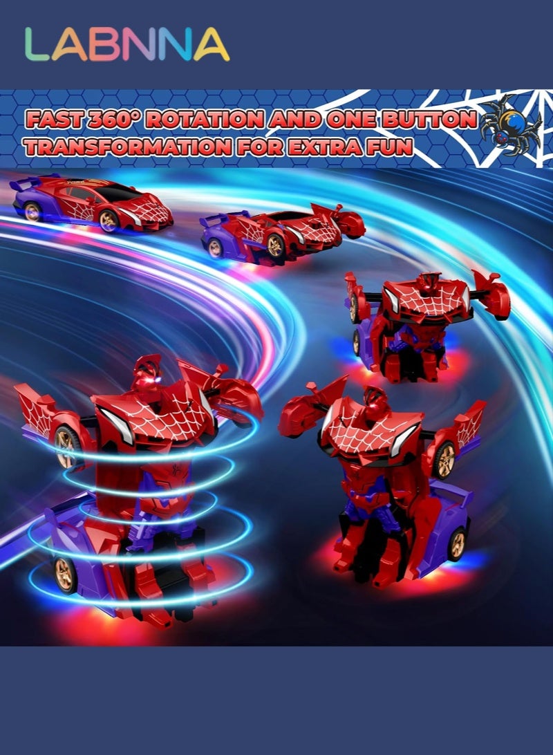 LABNNA Spider Transform RC Cars Toys with Eye & Underbody Lights, 2.4GHz Remote Control Car One-Button Deformation, Fast 360°Rotation Robot Toys Birthday Gifts for 3 4 5 6 7 8 9 10 Year Old Boys Age 4-7 8-12 - Image 5